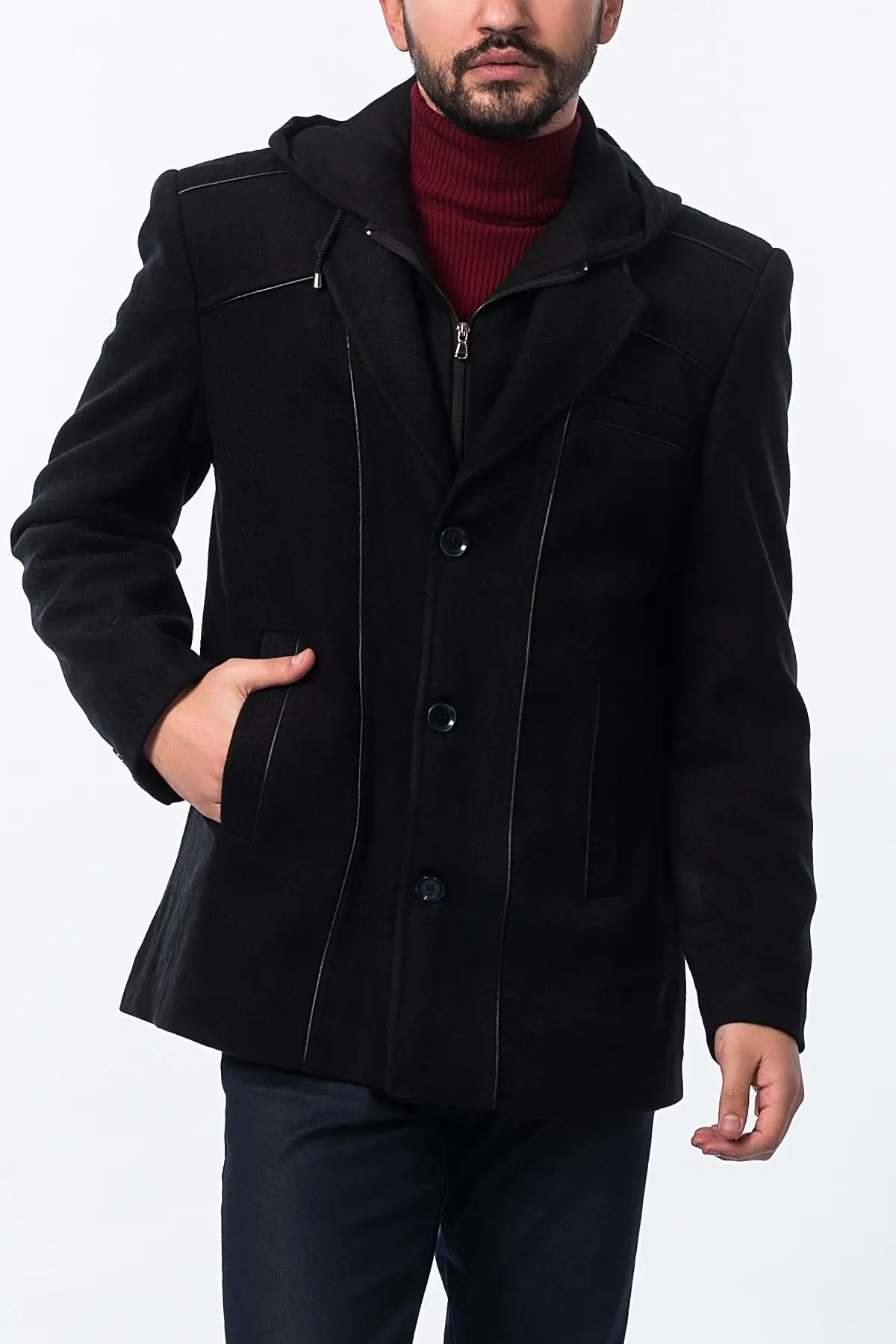 Dewberry мужской узор темно-синий Coat-1030001K6202