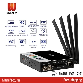 

HWCODEC K3 Plus H.265/H.264 HDMI and SDI To IP Live Streaming Video Encoder 3 Sim Cards Bond 4G/WIFI MULTILINK 4K ABR Encoder
