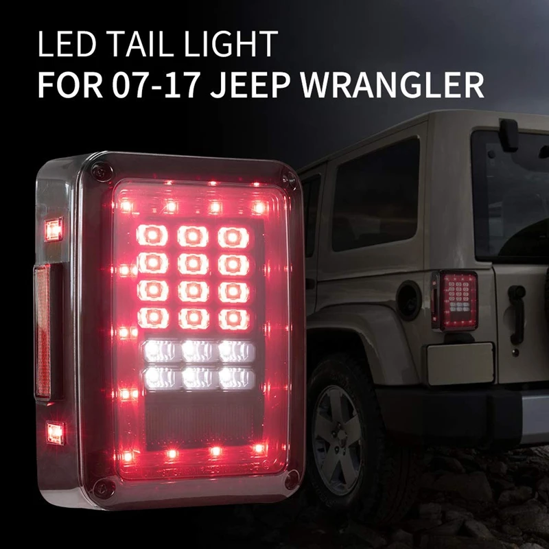 Для Jeep Wrangler JK 2007- 2 шт дымчатый хвост светильник s светодиодный стоп-сигнал заднего хода светильник беспроводной сзади Резервное копирование светильник s подходит для нас транспортные средства