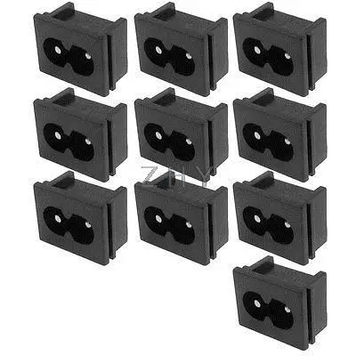 

10 x Black Plastic IEC320 Type Inlet C8 Power Adapter 250V 2.5A