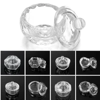 Transprent Acylic Crystal Glass Nail Crystal Cup With Lid Bowl Holder Acrylic Powder Dish Clear White Nail Art Accessory Tools 1