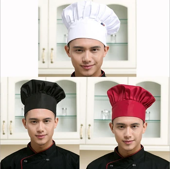 

Fashion Kitchen Hat Adjustable Catering Chef Hot Cap Cook Men Baker Elastic Design Cooking Cap Plain Hats Working Cap
