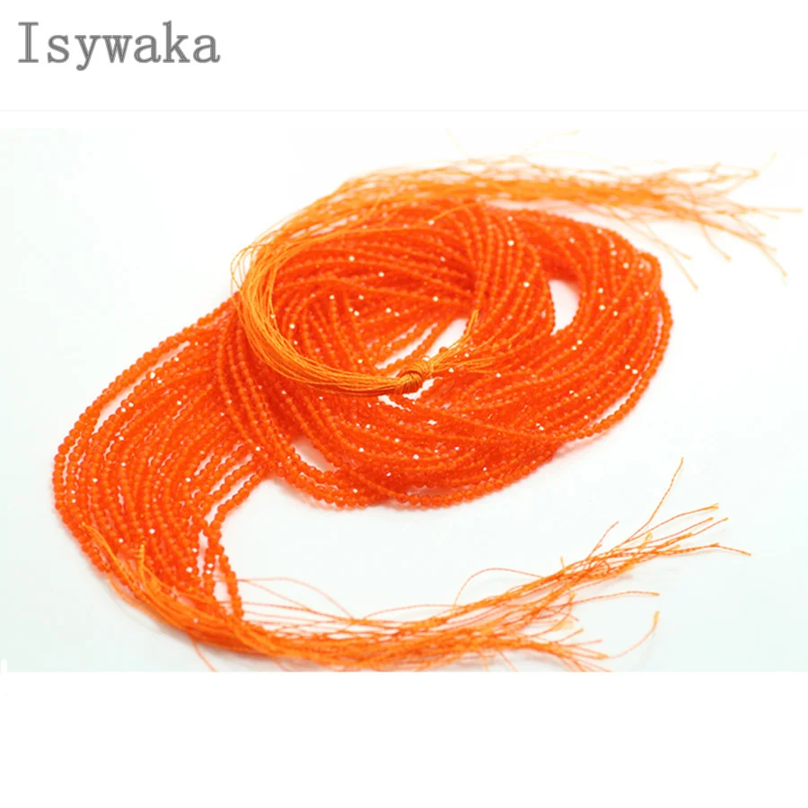 Orange Isywaka гранат красный 2 мм 170 шт индийские кристаллические граненые бусины футбольные круглые стеклянные бусины для рукоделия - Цвет: Orange
