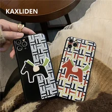 Fashion Cute pony Printed Phone Case For iphone 12 mini 11 Pro Max 7 8 plus X XR XS Max SE 2020 Soft Cover Relief Cartoon Cases
