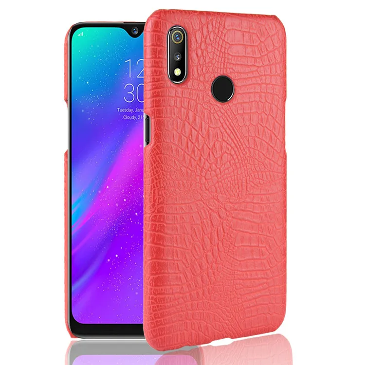 Realme 3 Pro Чехол Oppo Realme X Lite ретро искусственная крокодиловая кожа Жесткий чехол для Oppo Realme3 Pro RMX1851 чехол для телефона