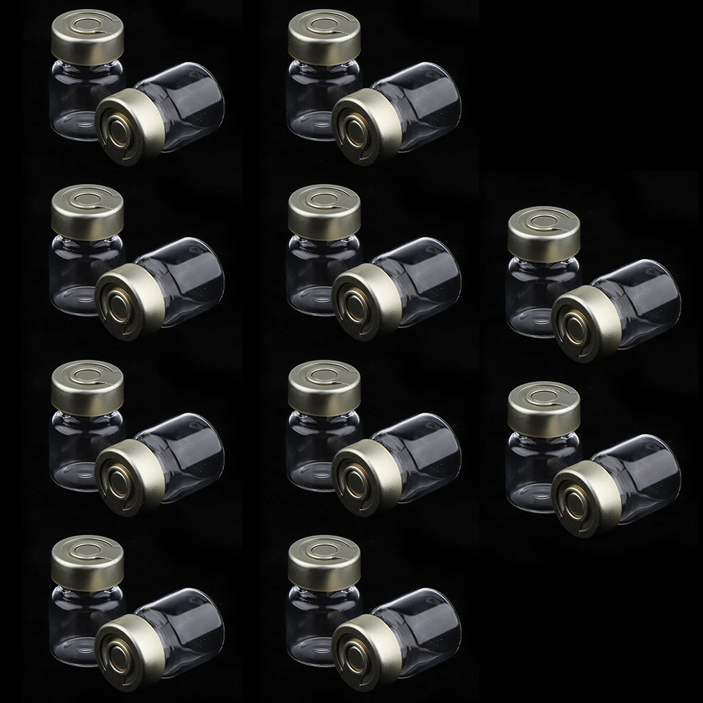 20 Packs Clear Glass Vials with Aluminum Cap for Essential Oils, Aromatherapy, Fragrance, Serums