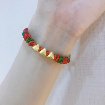 

2020 New Products Pure Gold Rice Dumpling Carrying Strap Personalized & Creative Glorious Elegant Pure Gold Hand Jewelry