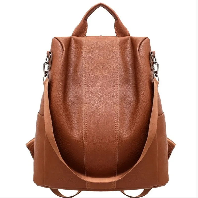

2020 new ladies Korean double back anti-theft backpack retro backpack solid color backpack mini backpack