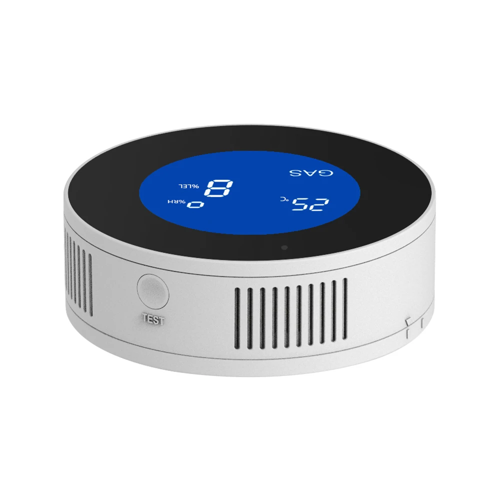 LCD display Tuya WiFi GAS LPG Leak Sensor alarm Fire Security detector APP Control home Safety smart Temperature monitoring