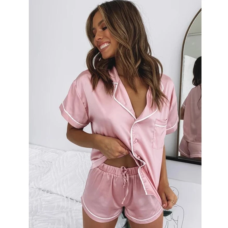 Комплект пижамный Женский короткий рукав цвет в ассортименте M L XL XXL 2021 | Женская