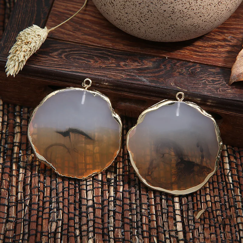 

1pc Irregular Imitation Stone Resin Charms Jewelry Findings Brown Handmade Crafts Boho Earring Pendant Make Accessories F436