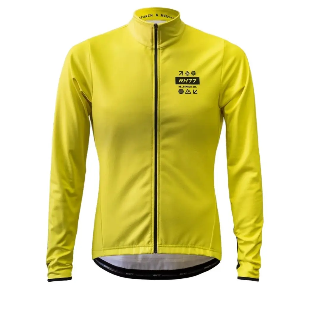RH77 Womens Long Sleeve Thermal Fleece Cycling Jackets Bicycle Jaqueta Feminina Corta Vento Ropa Ciclismo Maillot Mujer Jersey