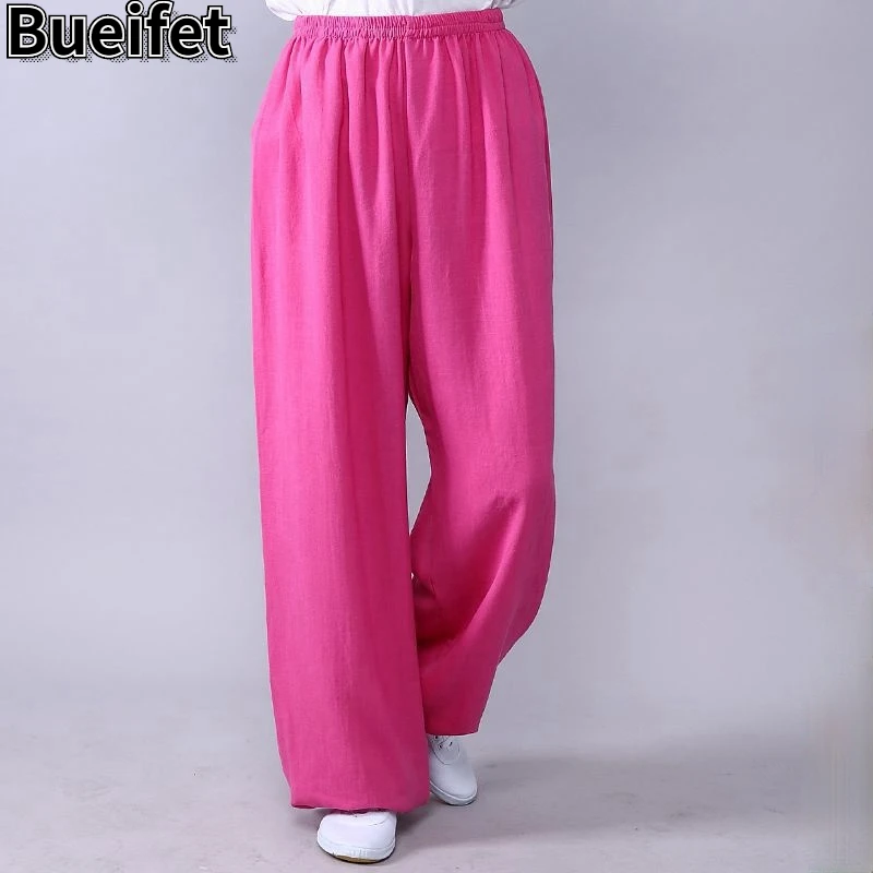 Tai Chi Loose Pants Cotton Linen Martial Arts Kung Fu Running Pants Men