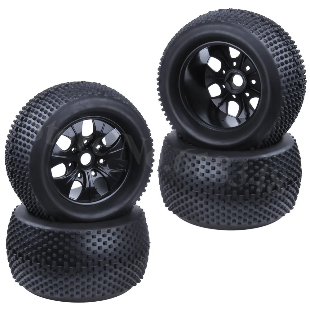 4 шт. 2 дюйма RC 1/8 Monster Truck шины и обода колеса резиновые 17 мм Шестигранная ступица