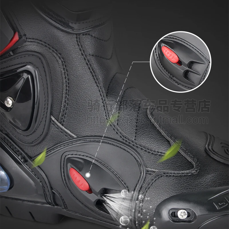 Мужские мотоциклетные профессиональные гоночные ботинки для мотокросса из микрофибры с высоким цилиндром Защитная Экипировка защитная обувь 4 сезона