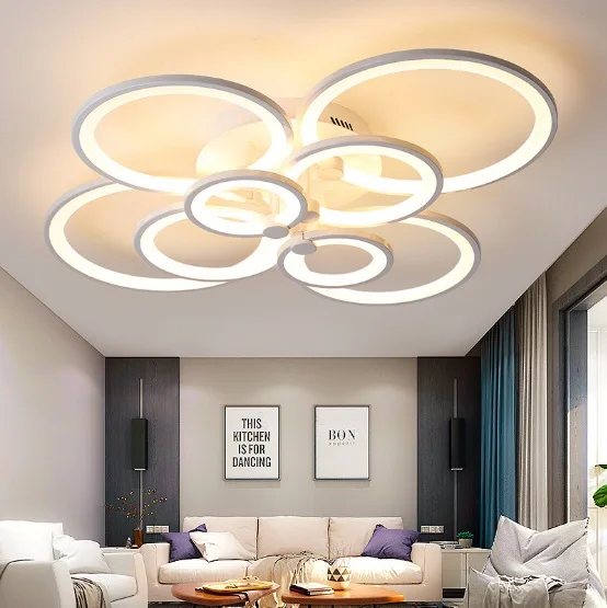 

Living room headlights ceiling lamp led round simple modern atmosphere home creative personality wrought iron Nordic bedroom