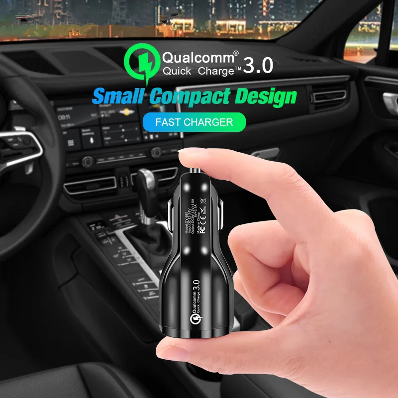 Автомобильное зарядное устройство с двумя USB портами быстрая зарядка кабель типа