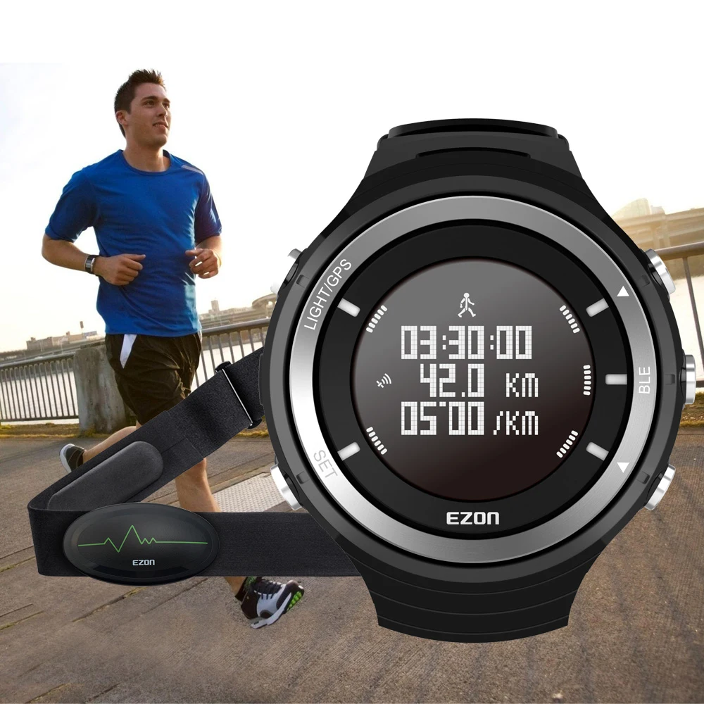 Монитор сердечного ритма спортивные фитнес часы Bluetooth 4,0 gps трекер Шагомер барометр наручные часы с нагрудным ремешком