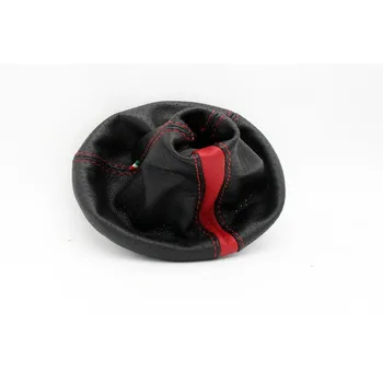 

Shift compatible Fiat 500 (2006-2009) genuine leather black perforated + red