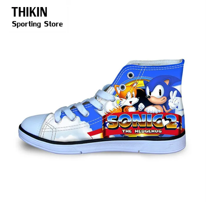 

THIKIN 2019 Children Running Shoes for Kids Boys Sonic The Hedgehog Sports Sneakers High Top Canvas Shoes Toddler Girls Child