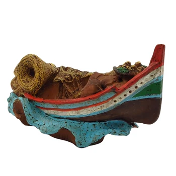 

3pcs Home Decor Retro Fishing Boat Ornament Resin Corsair Desktop Adornment Living Room Adornment Home Decoration Accessories