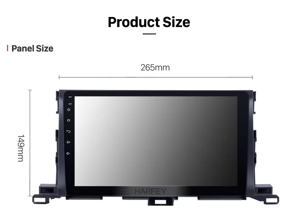 Sale Harfey Quad core 2din car radio 10.1" HD Android 9.0 car Multimedia Player GPS Navigation for 2015 Toyota Highlander with DAB+ 14