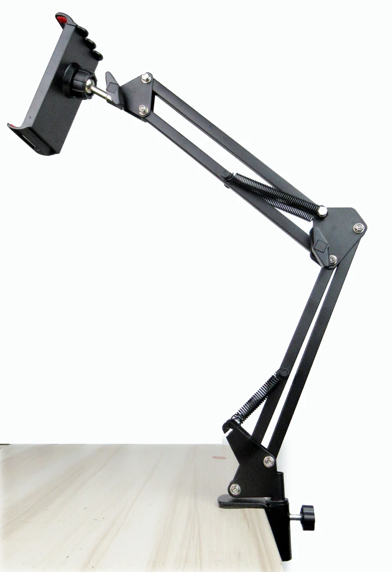 D-MOUNT DL-TMT1 범용 3.5인치 -10.6인치 태블릿 테이블 마운트 브래킷 패드 홀더(컵 홀더 포함) 휴대폰 지원 화이트 블랙 회전 가능