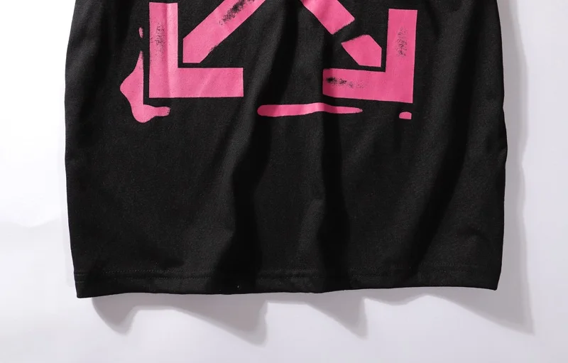 19SS OFF-WHITE летняя новая хлопковая футболка с короткими рукавами с рисунком стрелы, Мужская свободная пара