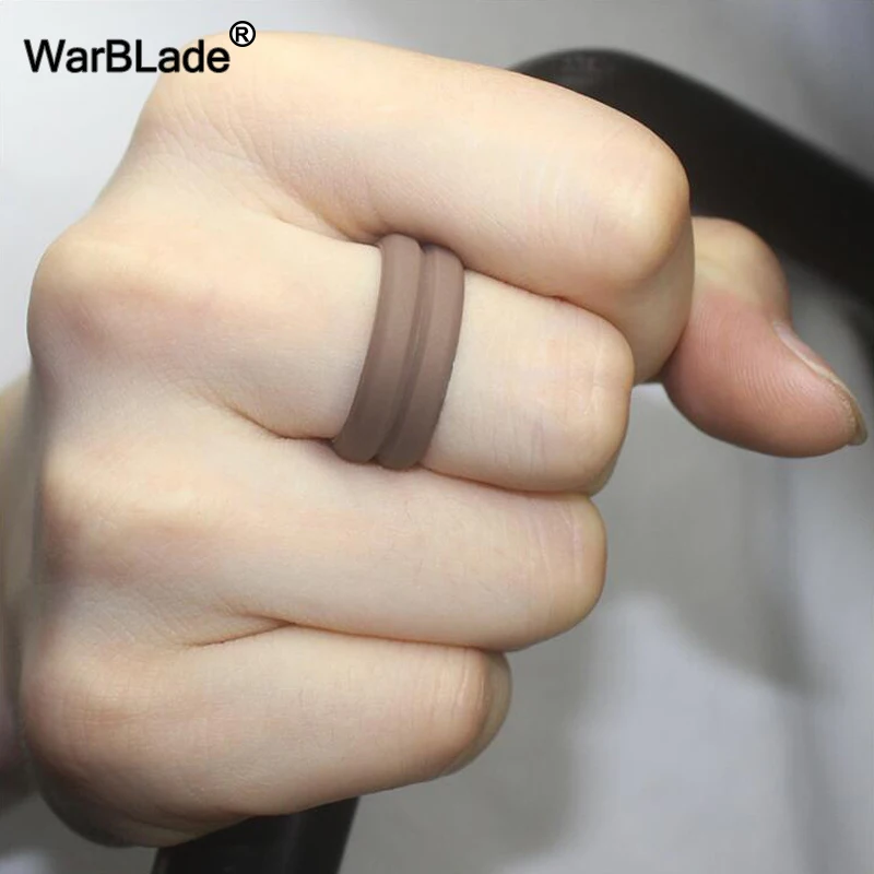 WarBLade New Food Grade FDA Silicone Rings 8mm V-groove Men Wedding Rubber Bands Hypoallergenic Flexible Silicone Finger Ring 5