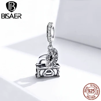 

Vintage Charms BISAER 925 Sterling Silver Retro Gramophone Charms fit Beads Bracelets DIY Jewelry Making Accessories EFC157