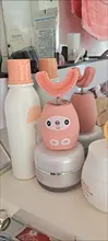 Cepillo de dientes eléctrico Ultra sónico para niños, de silicona, cabeza de cepillo de dientes sónico en U, sonido de voz inteligente, 36O, limpieza IPX8, resistente al agua