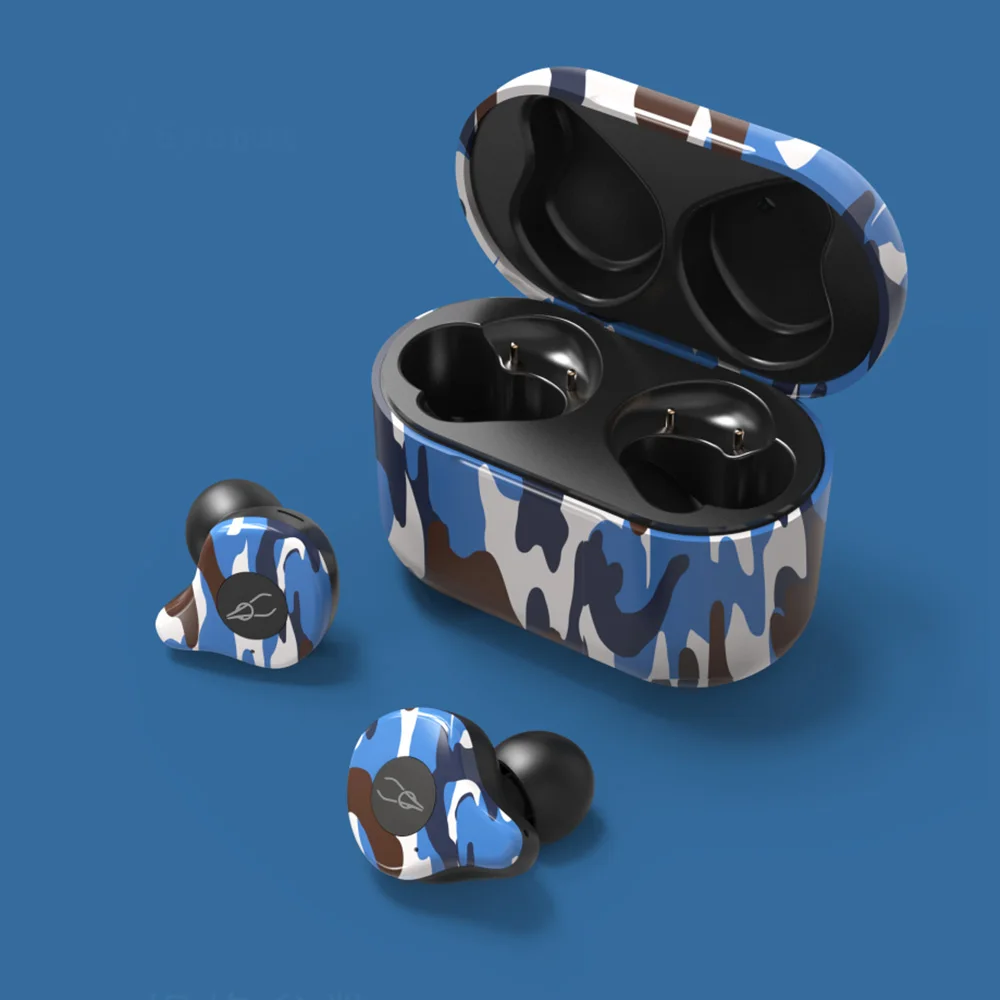Камуфляжные наушники Sabbat E12, Bluetooth 5,0, гарнитура с бинауральными звонками, музыкальная Спортивная Беспроводная bluetooth-гарнитура с зарядным устройством