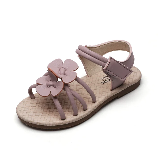 girls leather flip flops