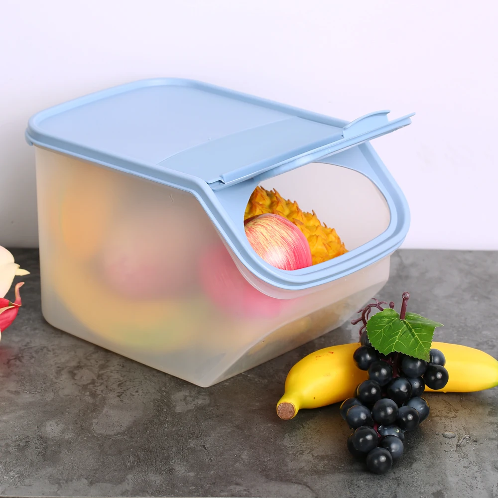 

Multipurpose 5L Plastic Food Storage Bin Rice Fruit Vegetables Cornmeal Snacks Container Holder with Lid with Measurement Cup
