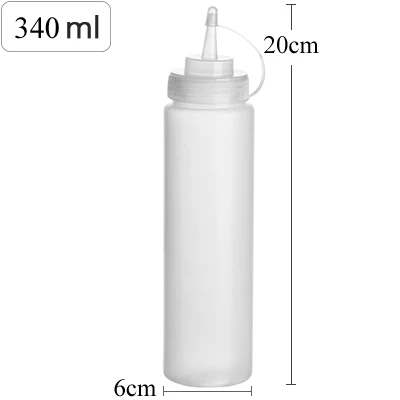White-340ml Выдавливаемые бутылки для приправ с закручивающейся крышкой крышки кетчуп горчица Майо горячие соусы оливковое масло бутылки кухонный гаджет - Цвет: White-340ml