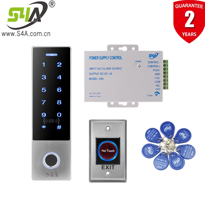 S4A 2000 huella dactilar de IP68 impermeable huella independiente de sistema de Control de acceso de puerta con 13,56 MHZ Tarjeta de Identificación lector de tarjetas