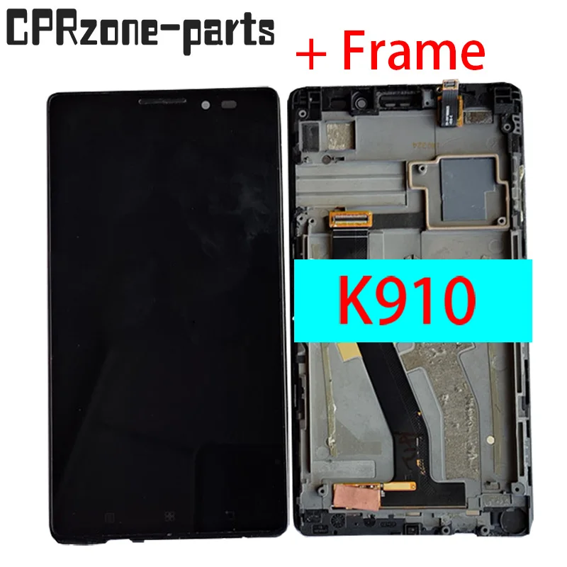 5.5&quot Black with frame For Lenovo Vibe Z K910 LCD display touch screen digitizer sensor panel assembly | Мобильные телефоны и