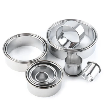 

14pcs Biscuit Cake Mould Cutter DIY Cookie Pastry Mold Doughnut Circle Baking Round Kits Stainless Steel For Party Wedding