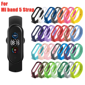 

For Xiaomi Mi Band 5 Strap Silicone Wristband Replacement soft TPU Strap for mi bend5 Bracelet on xiaomi miband 5 4 Wrist Strap