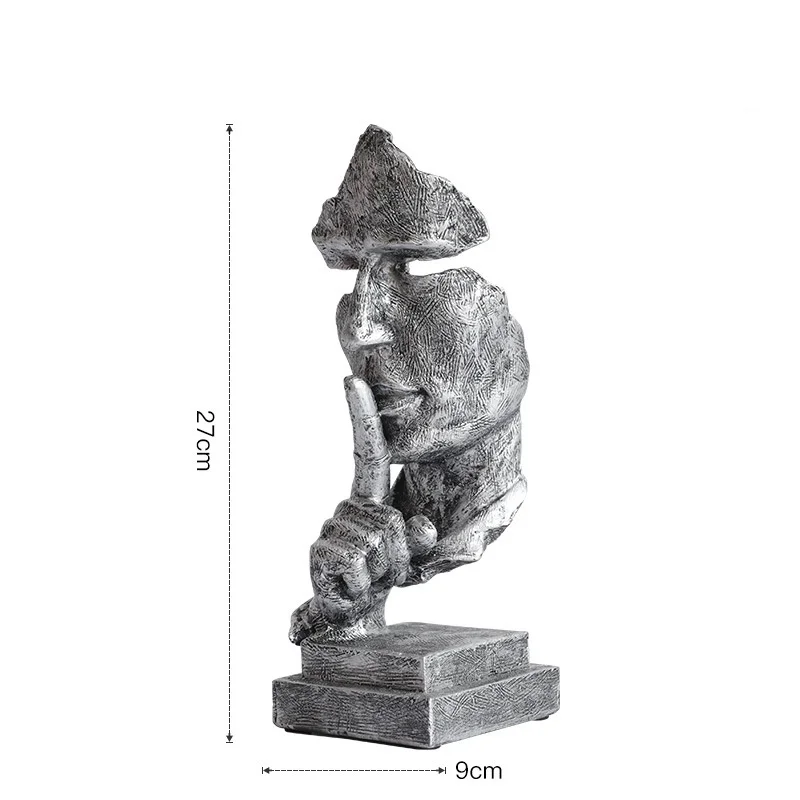 Resin Ornaments 27cm Resin Silence is Golden Mask Statue