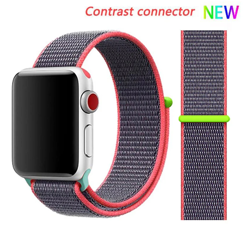 Bright powder 2 hit Нейлоновый ремешок для Apple watch 5 ремешок 44 мм 40 мм iWatch ремешок 42 мм 38 мм спортивный ремешок для часов Браслет Apple watch 4 3 2 1 38 40 44 мм - Цвет ремешка: Bright powder 2 hit