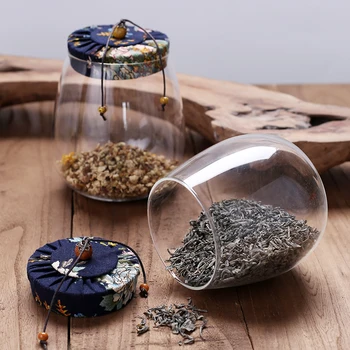 

Japanese style antique glass tea pot flower tea jar small storage jar coffee beans dried fruits cereals glass jar gifts LB01104