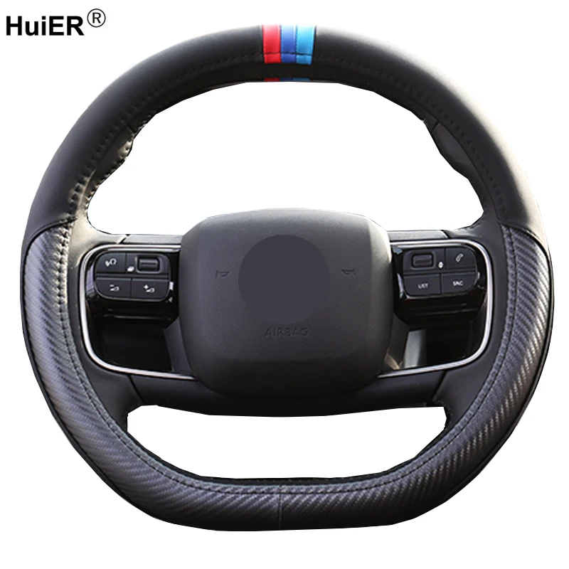 4 Colors Car Steering Wheel Cover Wrap Braid Funda Volante Non-slip For Citroen C5 AIRCROSS 2017 2018 2019 2020 Car Accessories