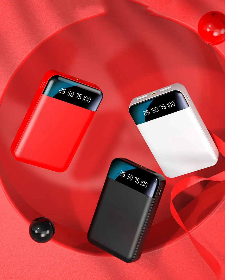 Внешний аккумулятор 10000 мАч для iPhone 11 pro X Xs Xiaomi, внешний аккумулятор, портативное зарядное устройство, двойной USB внешний аккумулятор, супер мини повербанк