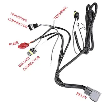 

12V 55W 9005 9006 Bulb Strengthen Line Multifunction HID Xenon Controller Cable Relay Harness Car Headlight Wiring Kit