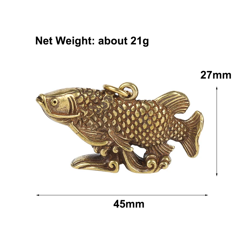 fish figurines keychain pendant brass (5)