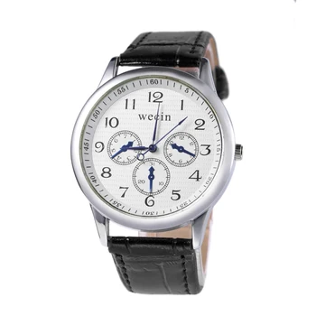 

WECIN Special Unique Design Men Women Three Eyes Design Watch Casual Leather Strap Quartz Wrist Watch relogio 2017