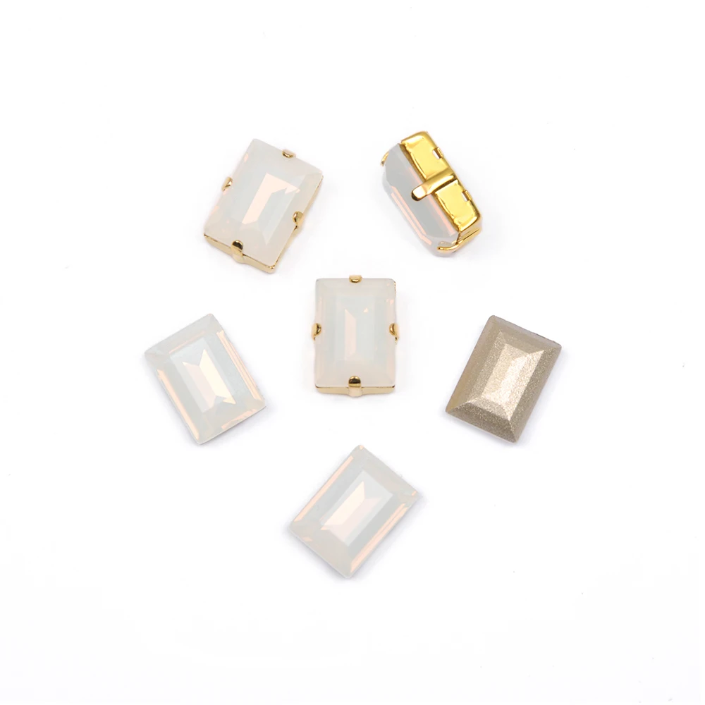 Weißer Opal K9 Glas Fancy Stone zum Aufnähen, Pointback DIY Kristall-Strasssteine, Schmuck, versilberte Basis, Schnalle, Perlen für Kleiderherstellung – Detail 8