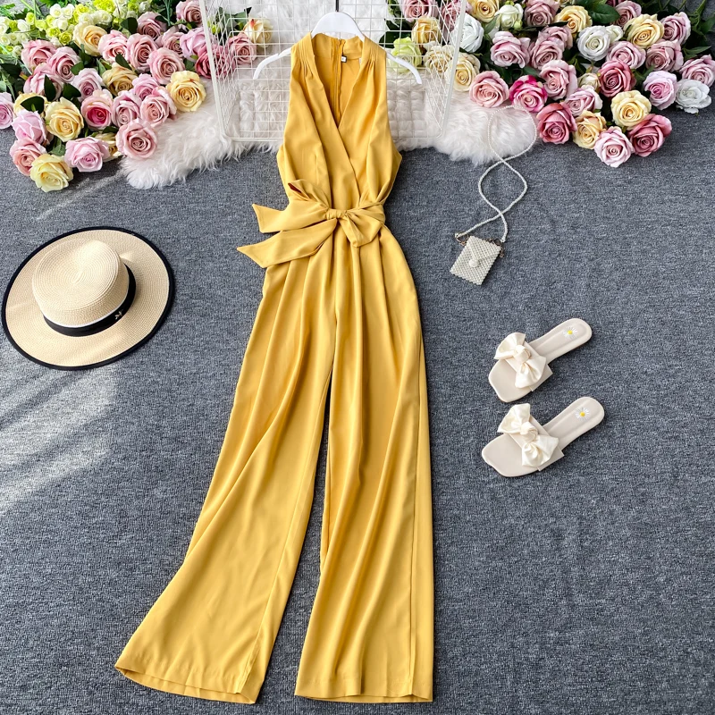 Women clothing sexy solid color jumpsuits for woman off shoulder bodysuit sleeveless womens jumpsuit 2021 monos mujer hot |