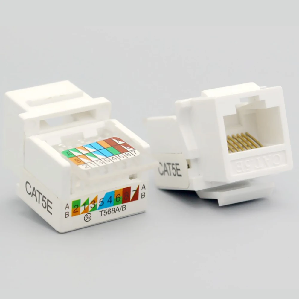 

5PCS RJ45 CAT5E CAT6 UTP Tool-free Cable Adapter AMP Network Cable Socket Module Connector